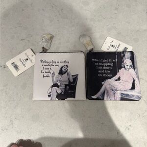 Elegant Black and White Quote Clutch Set